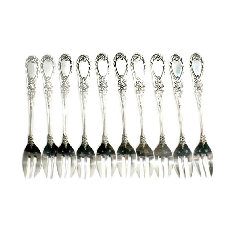 19th century sterling silver oyster forks