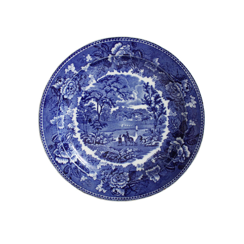 Antique English Wedgwood Cobalt Blue Scenic Plate – frenchgardenhouse