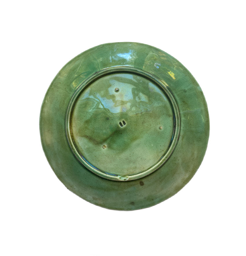 19th Century English Majolica Begonia Plate I