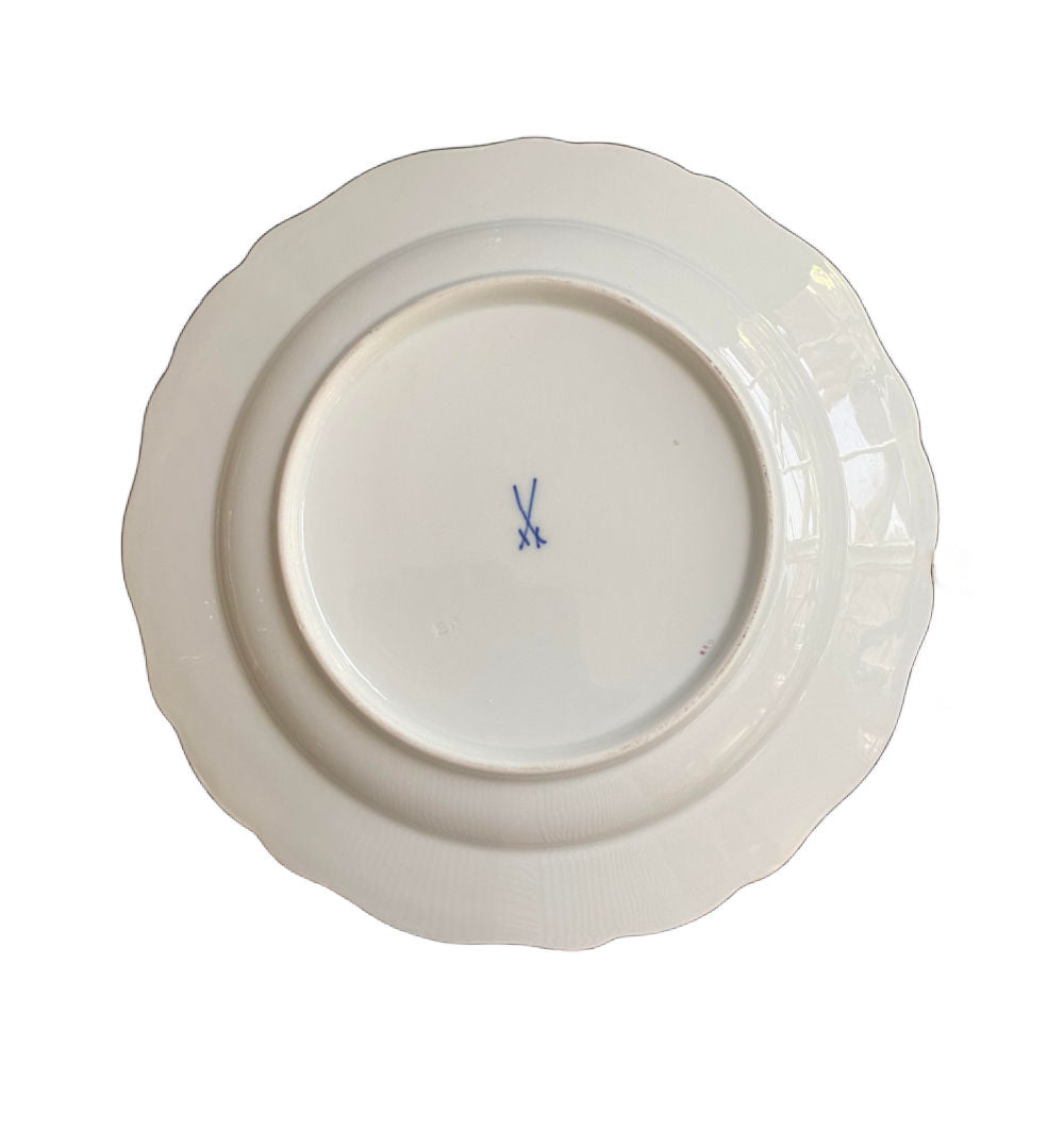 antique meissen porcelain, 1930s meissen plates, pink rose dinner plates, european floral china, fine german porcelain, hand painted roses, heirloom tableware, classic european china, refined entertaining, luxury antique porcelain