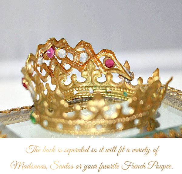 Glorious Antique French Santo's Crown, Petite Crown of Mary