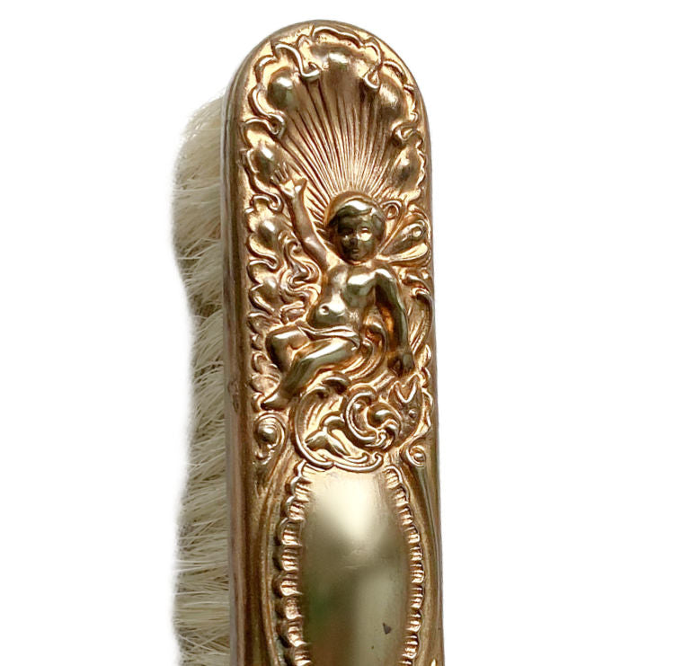 Antique Gilded Cherub Vanity Grooming Hat Brush