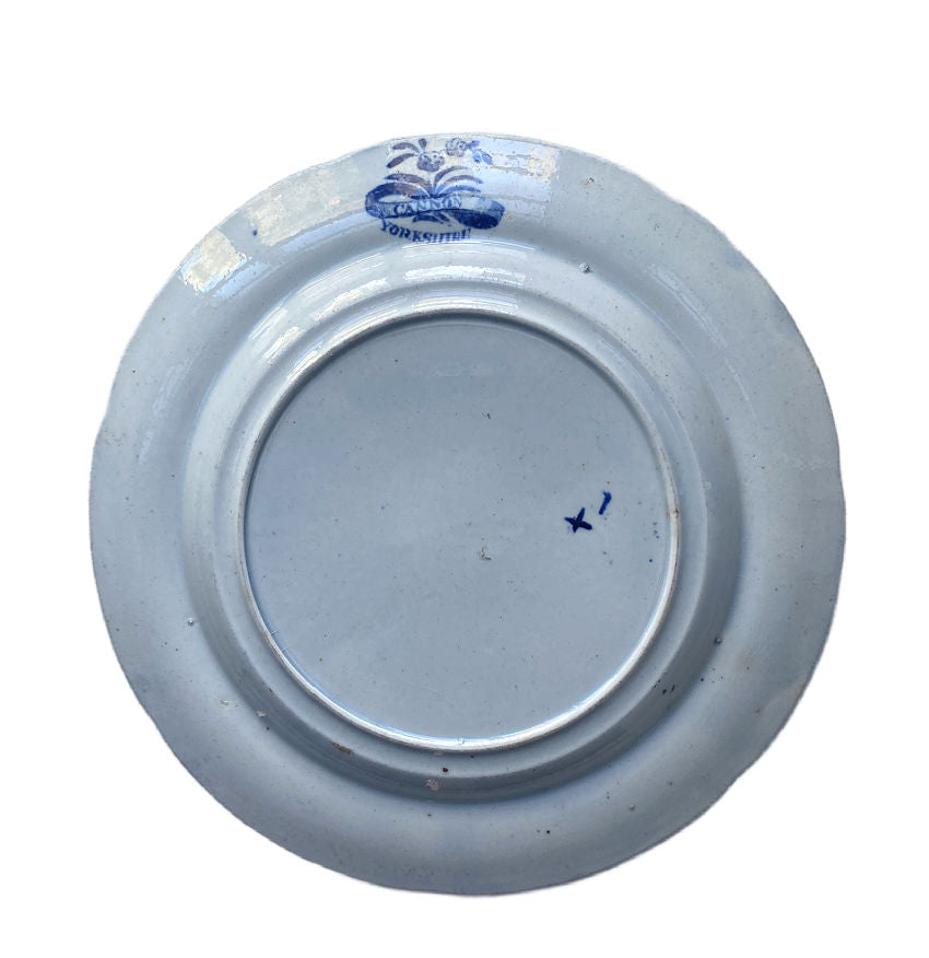 19th Century Historical Staffordshire Pearlware Plate Cannon Hall Yorkshire