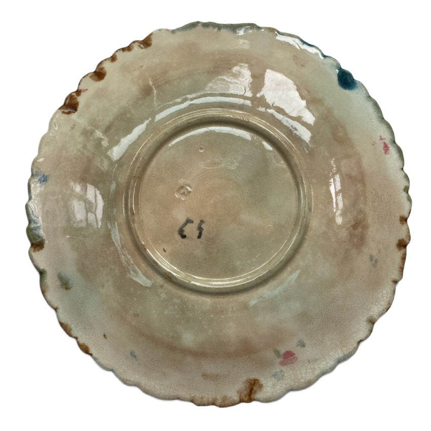 Antique French Majolica Strawberries Plate