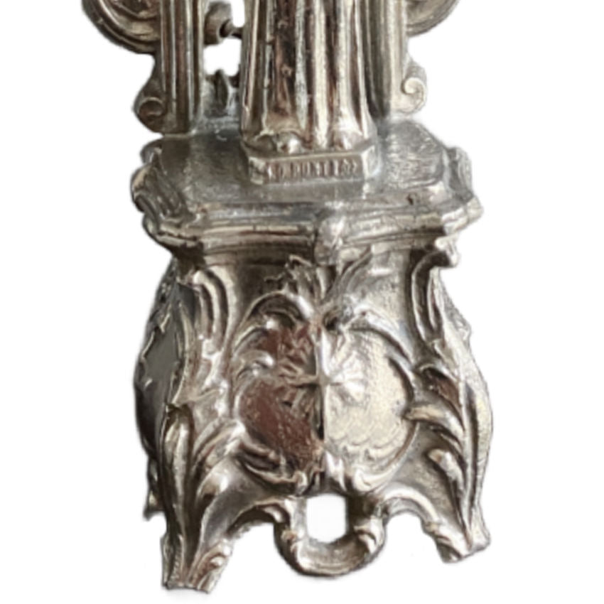Antique French sacred object with symbolic pedestal
