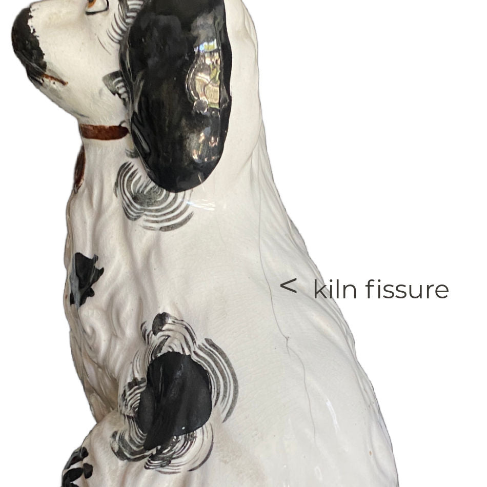 Antique Late 19th Century English Staffordshire Style Spaniel Dog Figure