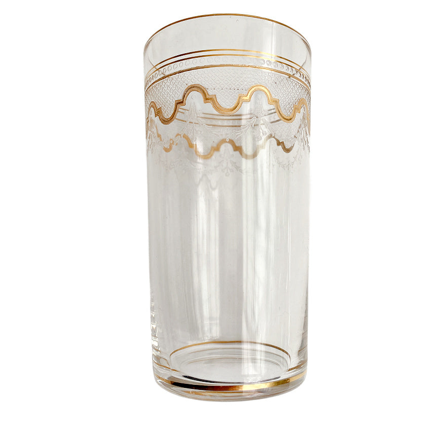Set of six antique crystal glasses refined French table setting