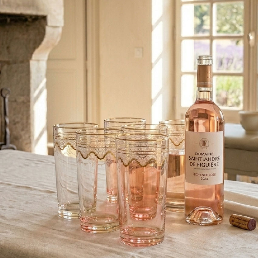 Antique Saint-Louis Crystal Tumblers Set of 6 France
