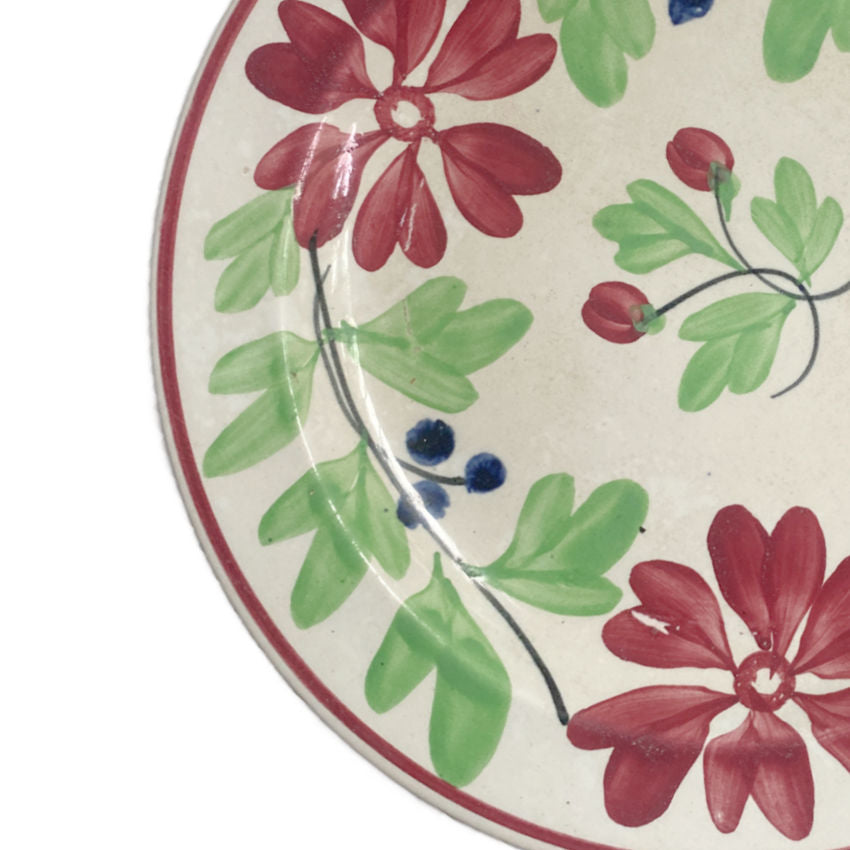 Antique Spongeware Stick Spatter Plate