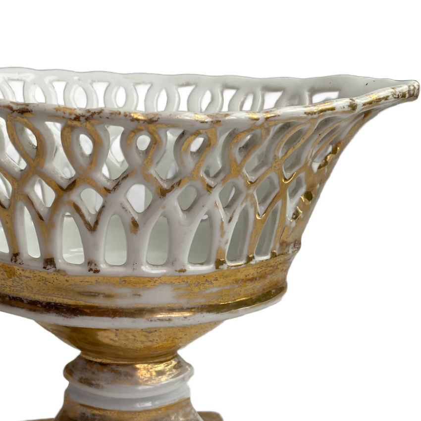 Early 19th century Vieux Paris openwork basket