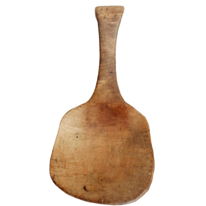 Antique Hand Carved Wood Butter Paddle with Bird's Beak Handle