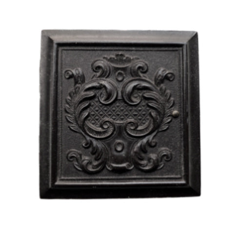 Antique miniature Union case with embossed Rococo scroll design and gentleman’s portrait inside. Rare 2-1/8" Victorian photographic keepsake collectible.