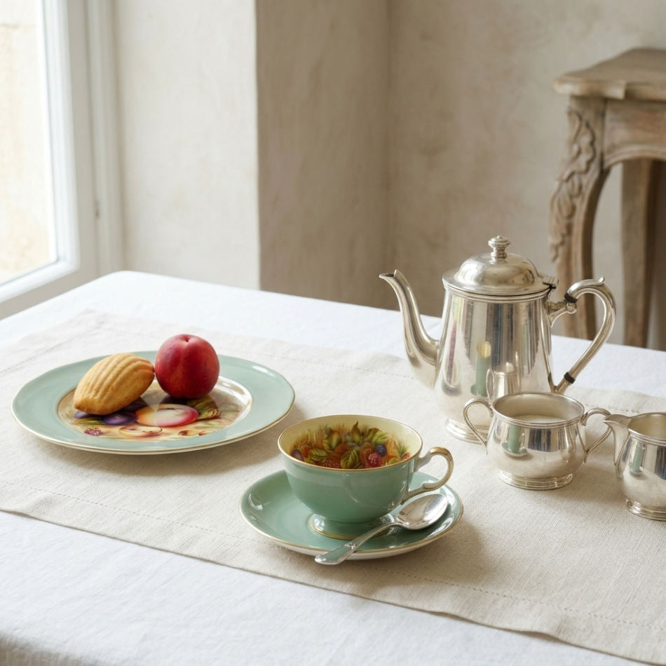 Aynsley Orchard Fruit Tea Trio in Sage Green – frenchgardenhouse