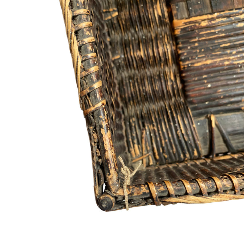 Exceptional 19th Century Antique Shallow Handwoven Basket