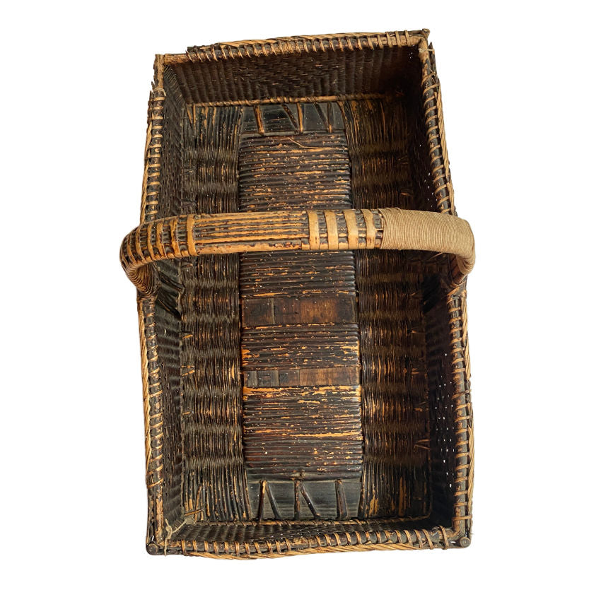 Exceptional 19th Century Antique Shallow Handwoven Basket
