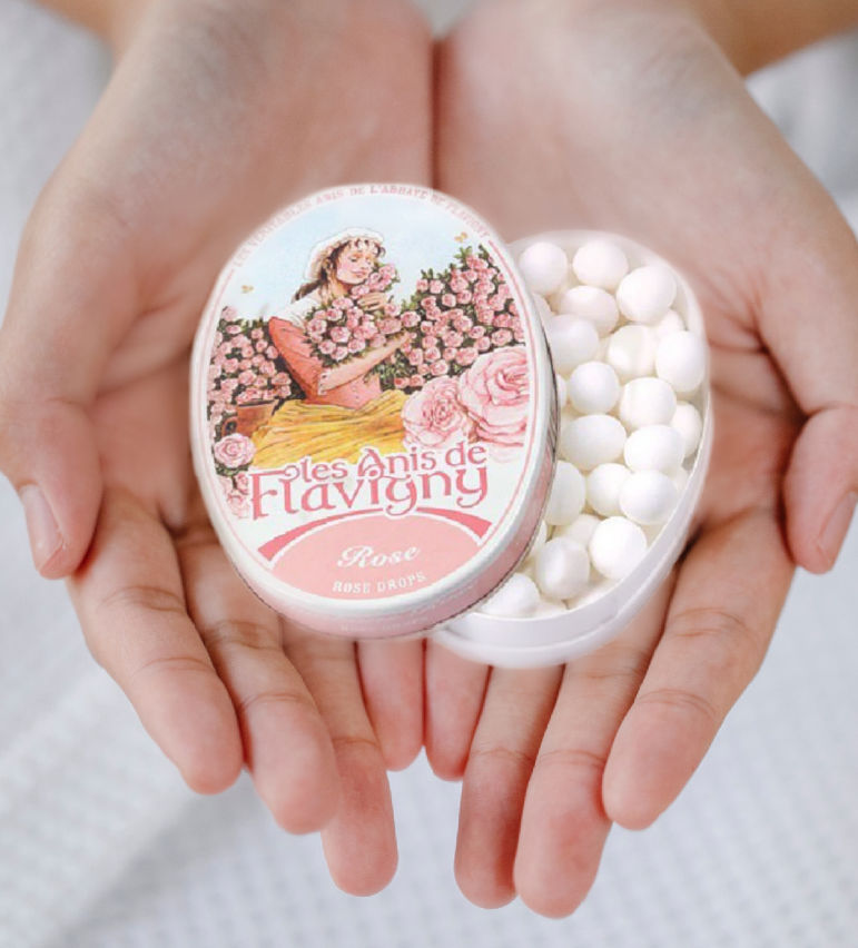 French Tin of Rose Flavored Mints