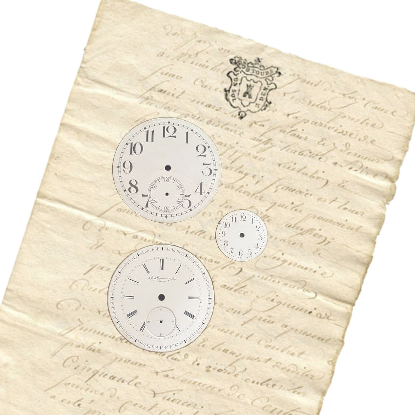 Antique Set of Enameled Pocket and Watch Faces Set of Three