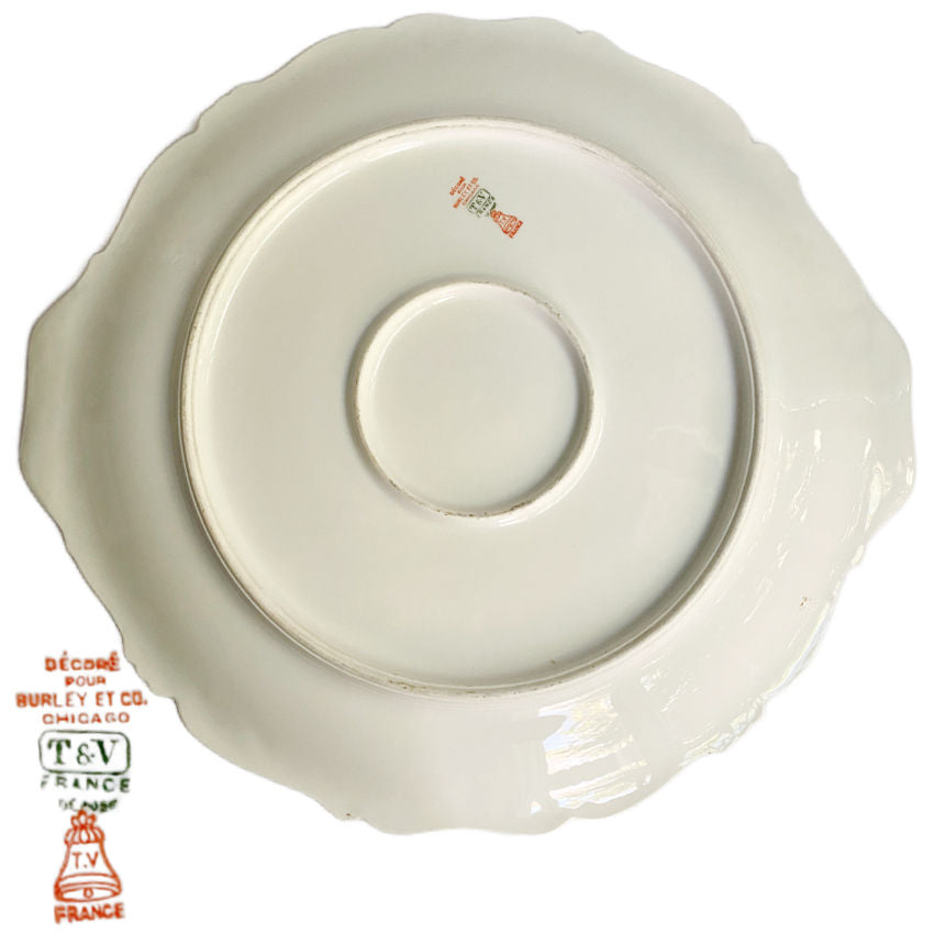Antique Limoges serving platter by Tressemann & Vogt for Burley & Co Chicago marks.