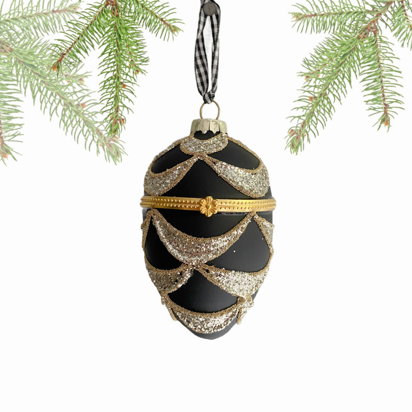 Noir Glass Secret Note Holiday Ornament