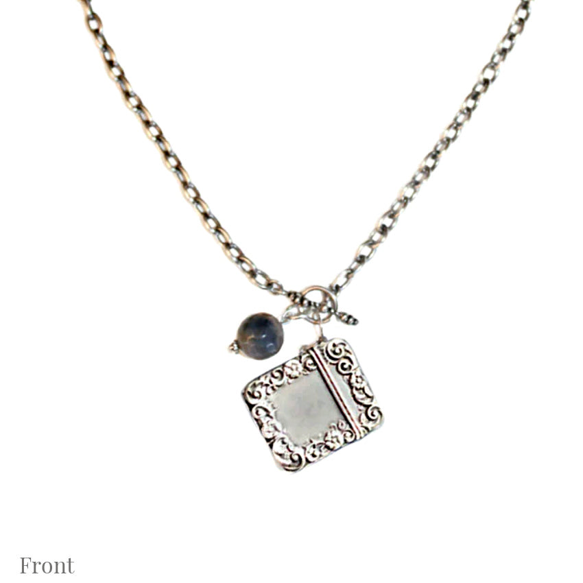 Objet Trouvé Antique Sterling Silver Stamp Box Pendant Charm Necklace