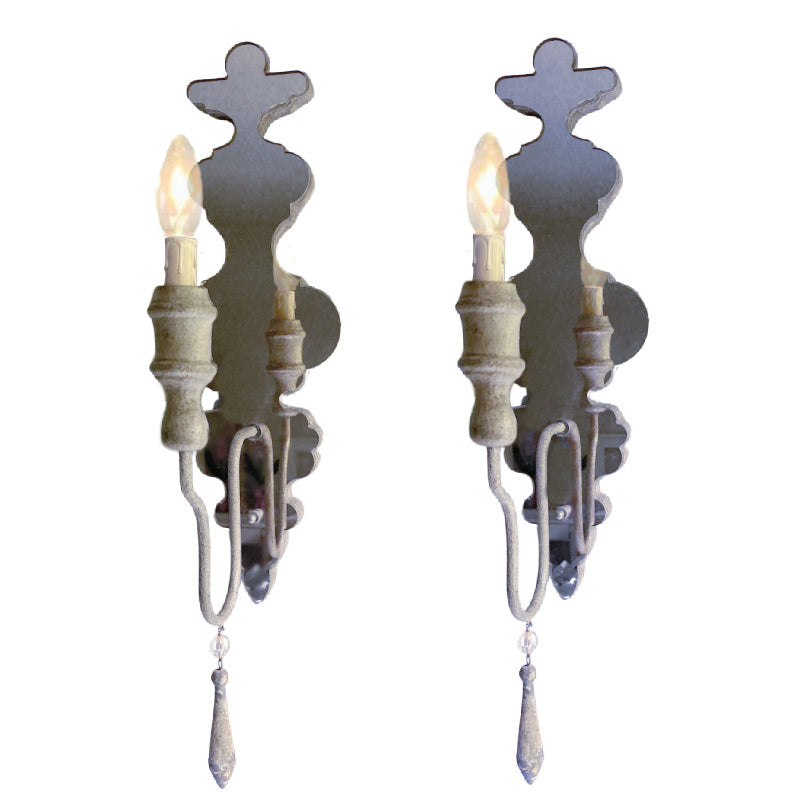 Pair Transitional Silvered Mirrored One Light Wall Sconces