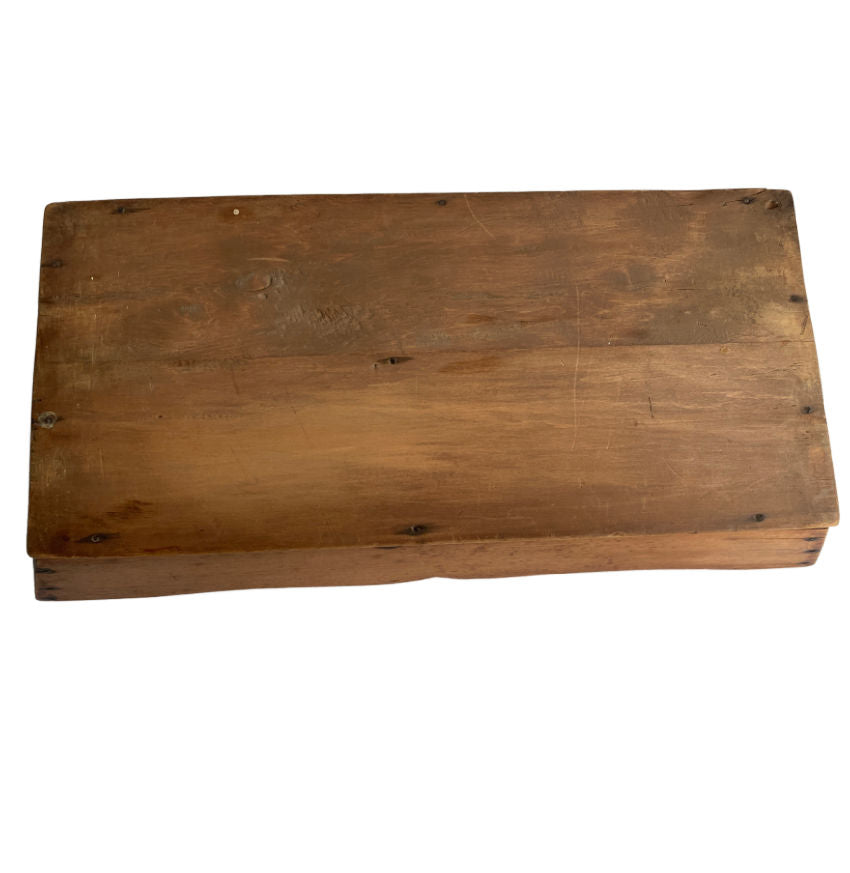 Rare Antique Country Ladies’ Long Work Box with Original Dividers