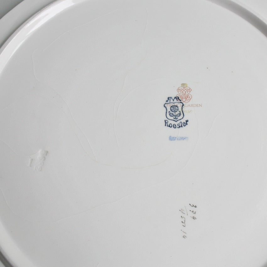 Antique Art Deco Pink Rose Garland Cake Plate