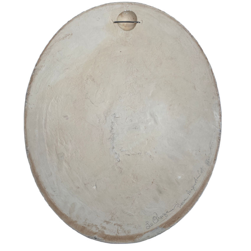 Vintage Chalkware Wall Relief Le Orage by Pierre‑Auguste Cot Hand-Painted with Soft Colors and Gold
