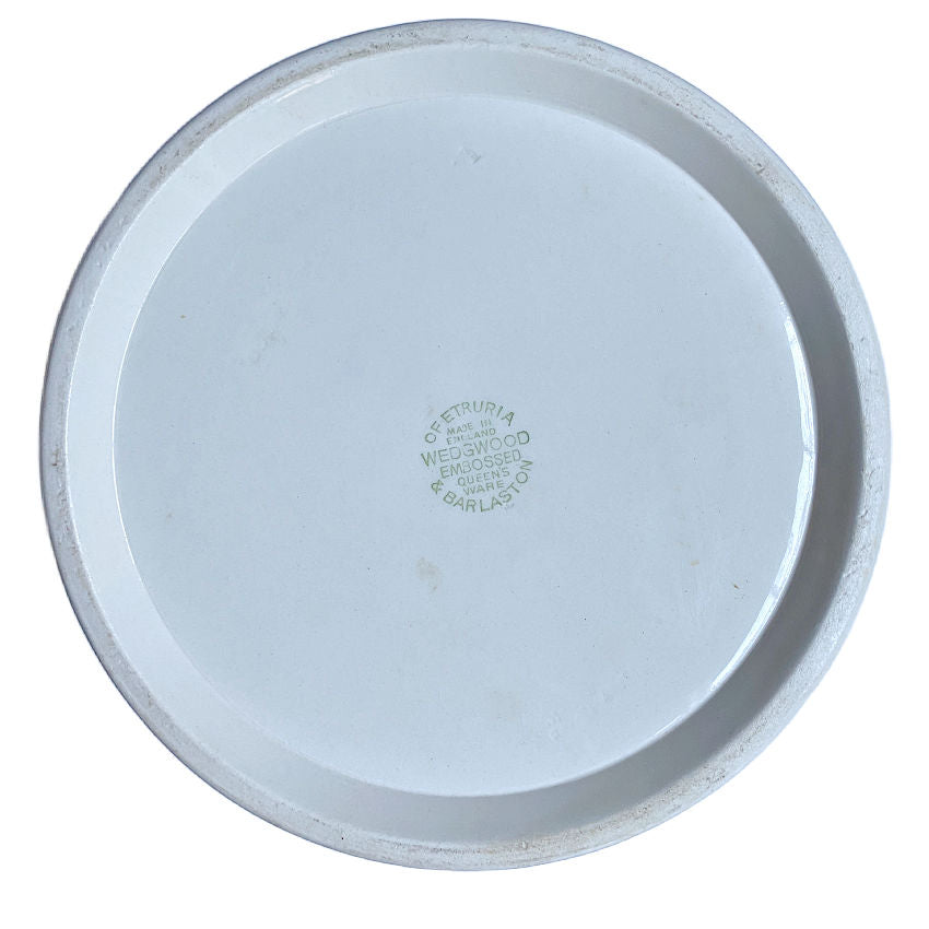 Wedgwood Queen’s Ware Blue Floral Relief Bonbonnière – English Creamware Covered Jar