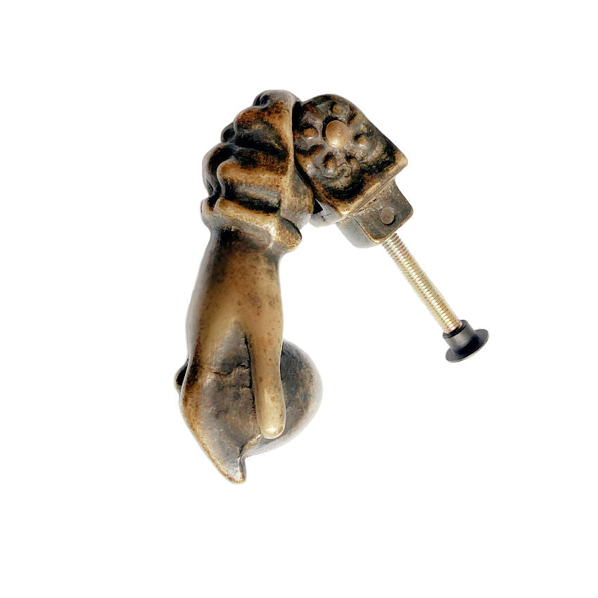 Antique French door knocker in brass