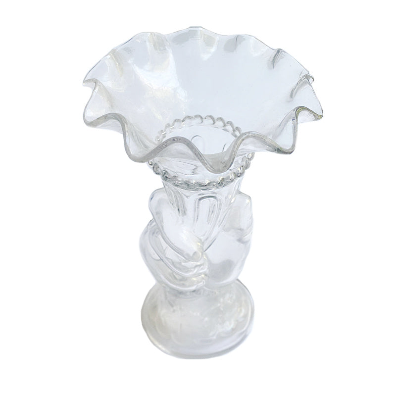 19th Century French Hand Glass Vase Portieux Vallerysthal