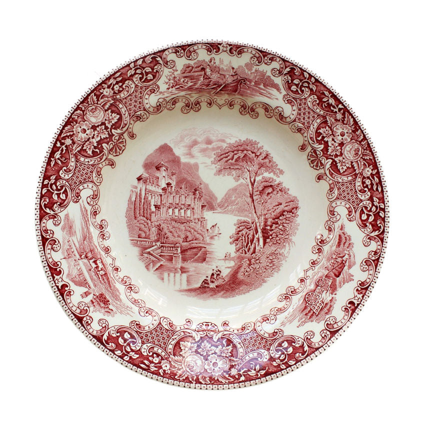 Antique Red Transferware Plate Maastricht – frenchgardenhouse