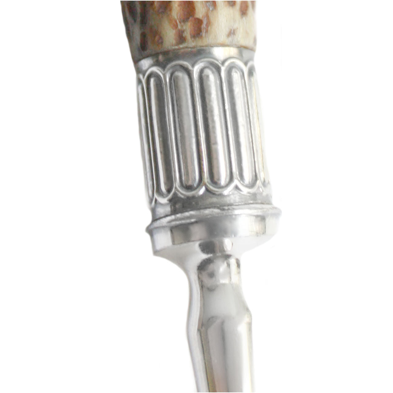 Antique Stag Horn Handled Stilton Server with Sterling Silver Mount