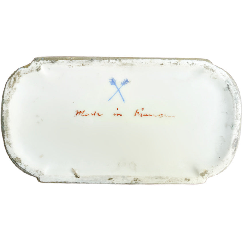 Antique French Bleu Céleste Porcelain Casket Box, Bourdois & Bloch