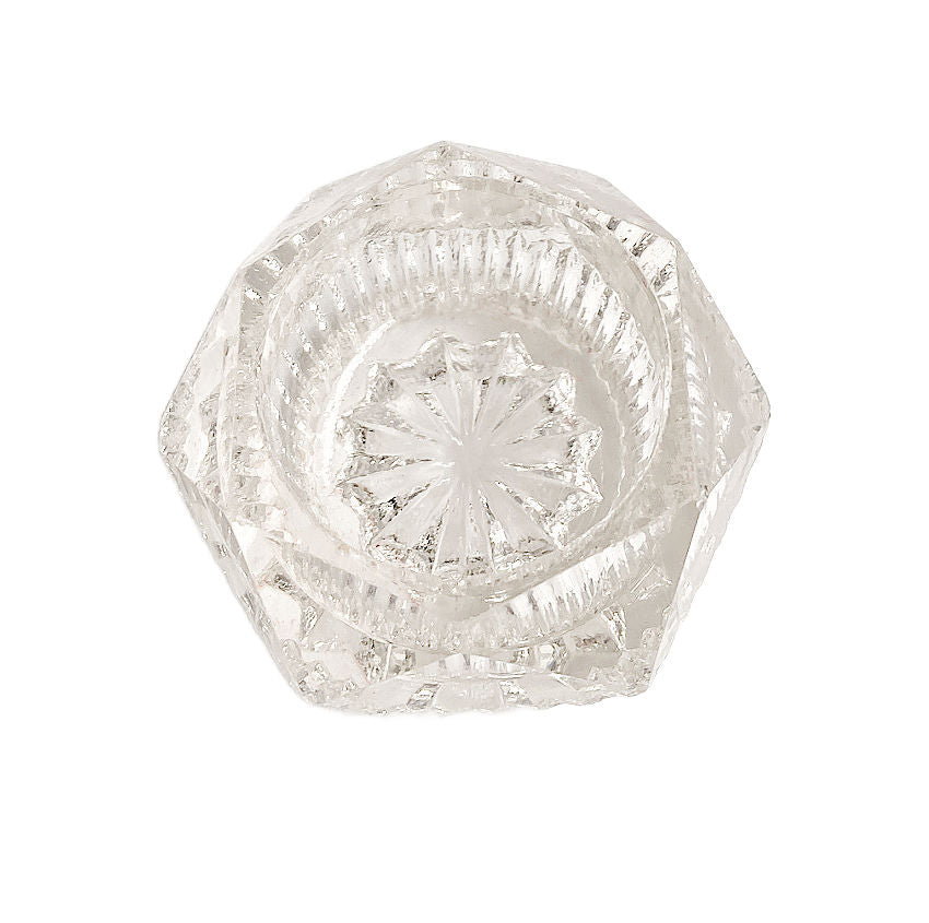 Art Deco crystal salt cellars with timeless geometric cuts, perfect for elegant table settings, vintage entertaining, and collectors of fine crystal.