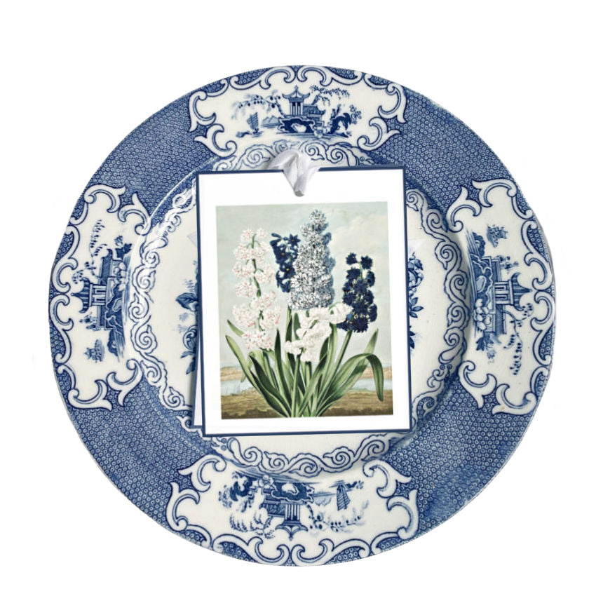 blue floral name cards luxury tablesetting