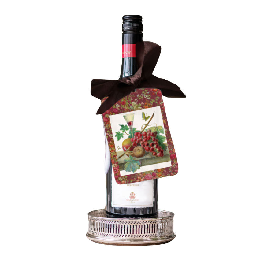 French bordeaux wine gift tags with ribbon