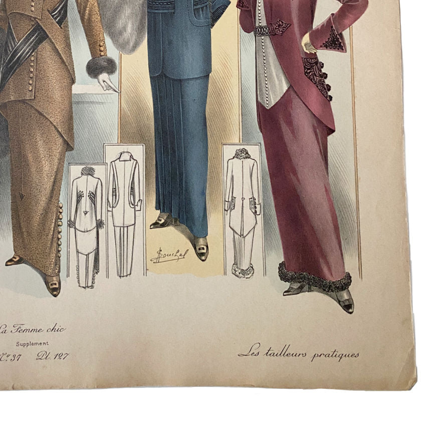 Antique Parisian La Femme Chic Chromolithograph Fashion Print No 37 Pl.127