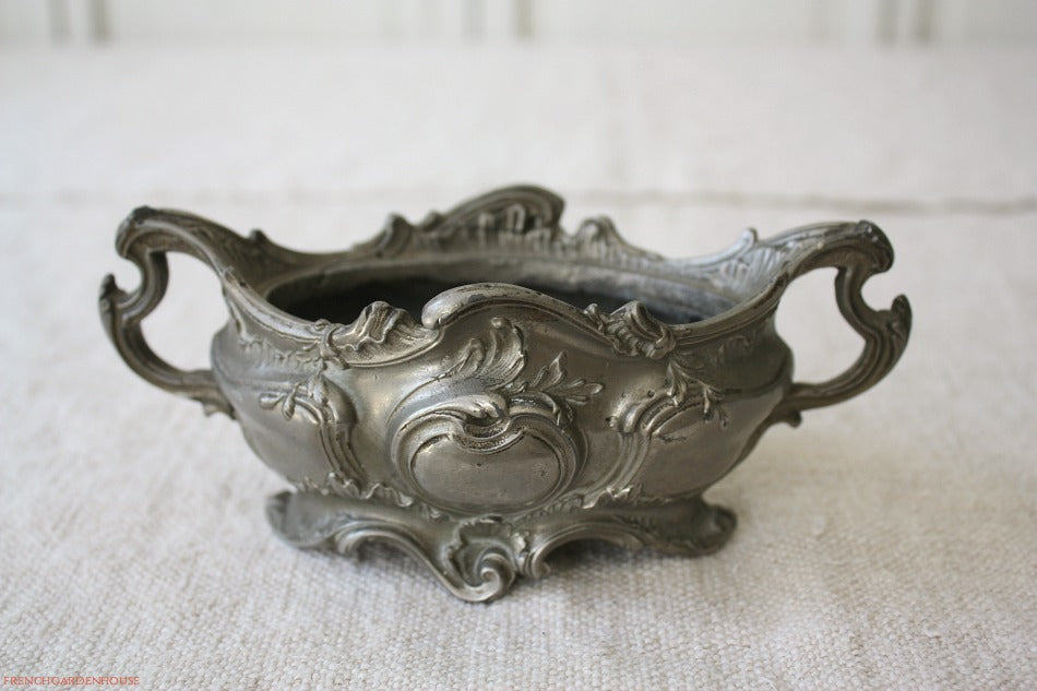 Antique Miniature Silver Plate French Art Nouveau Table Jardiniere