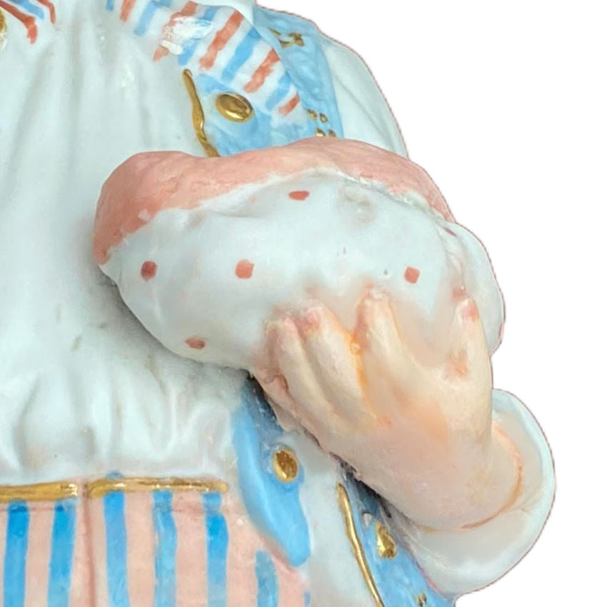 Rare Matched Pair of Antique Bisque Heubach Figurals - Girl & Boy Enjoying Sweets