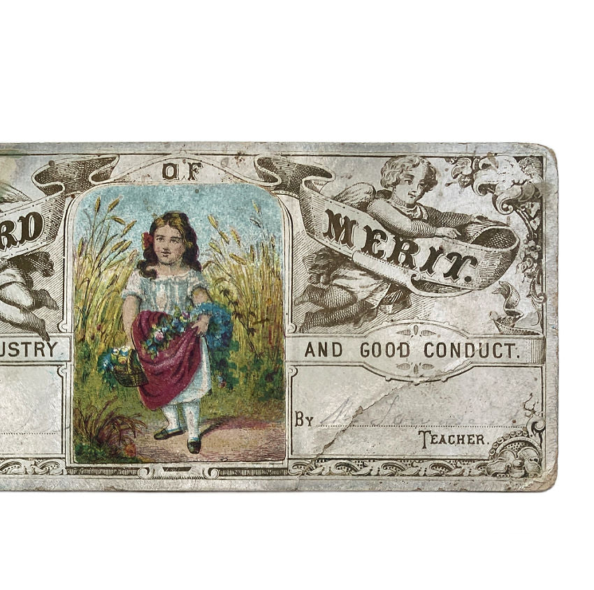 Set of Three Antique Reward of Merit Cards