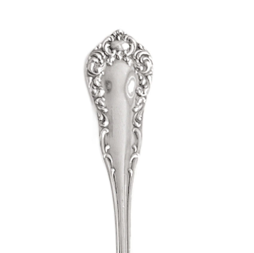 Antique Sterling Silver Berry Spoon with Ornate Rococo Scroll Design