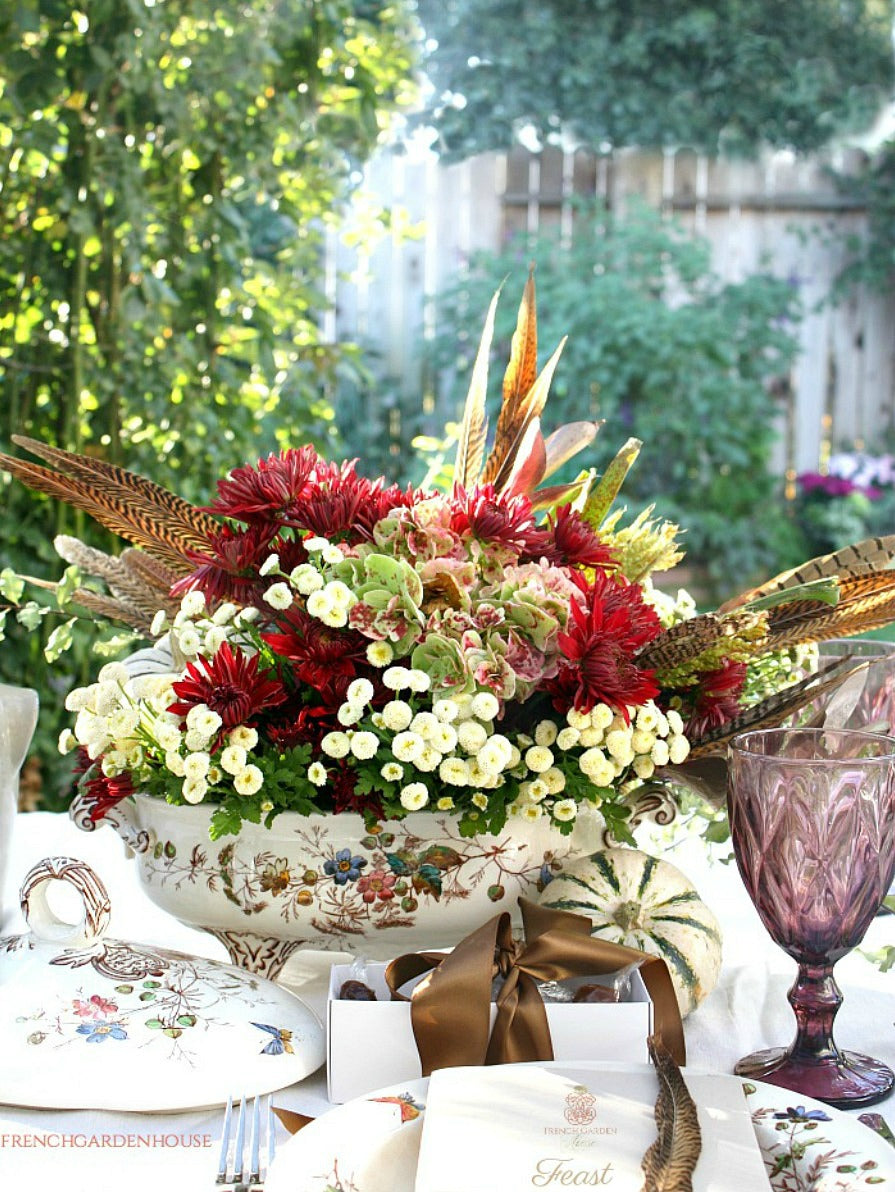 Autumn Table and a Fine Feathered Centerpiece