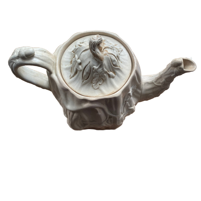 19th Century Molded Relief Teapot Acorns & Ivy