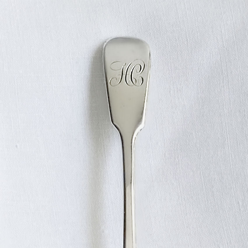 Antique Sterling Silver Salt Spoon, George Adams London 1856