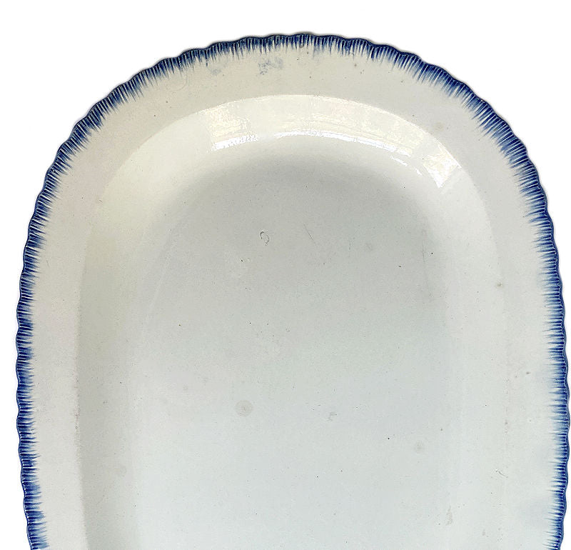 1820's English Georgian Pearlware Blue Edged Platter