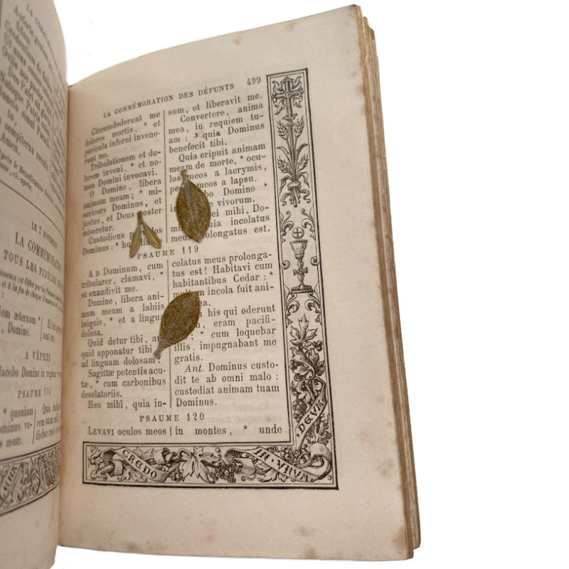 1889 French Missal Leather Bound Paroissien Romain with Gilt Detailing