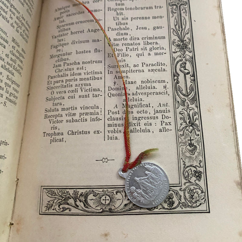 1889 French Missal Leather Bound Paroissien Romain with Gilt Detailing