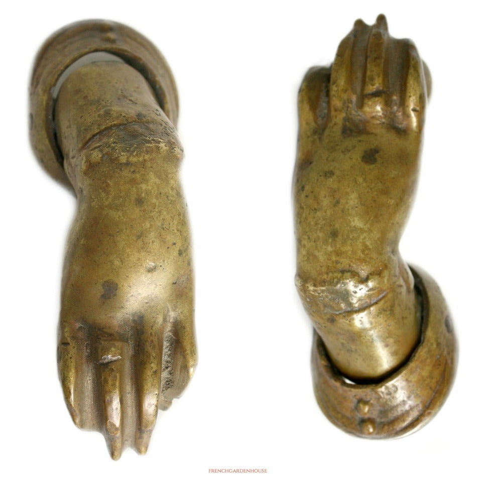 19th Century Bronzed Cast Iron Door Knocker Hand