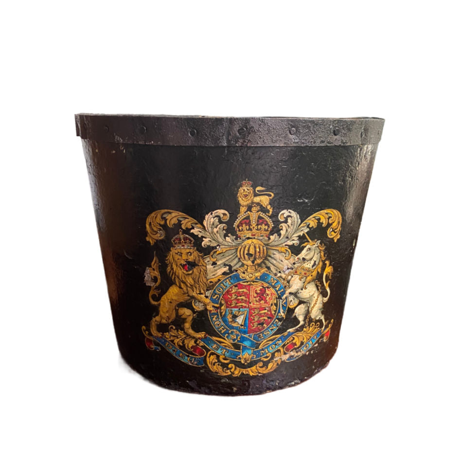 18th Century English Hand Painted Leather Fire Bucket